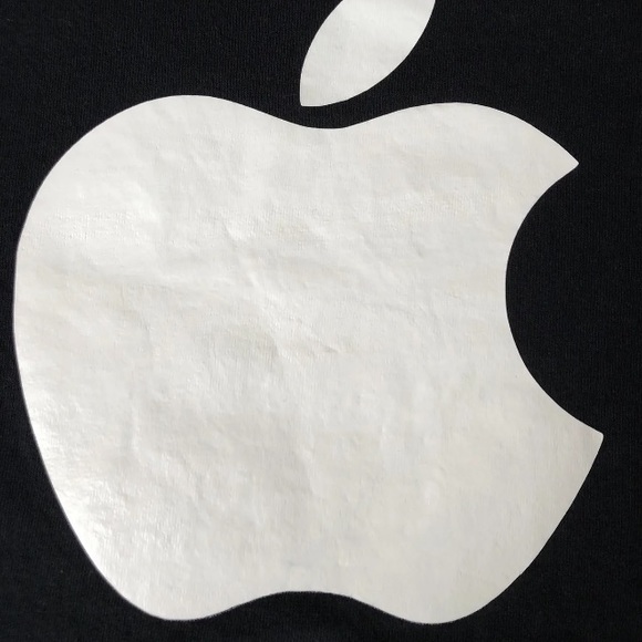 Apple Computer Classic Logo Design Black T Shirt Mens L Gildan Mac Macintosh - Picture 10 of 10